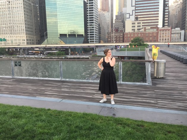 Black dress downtown fashion